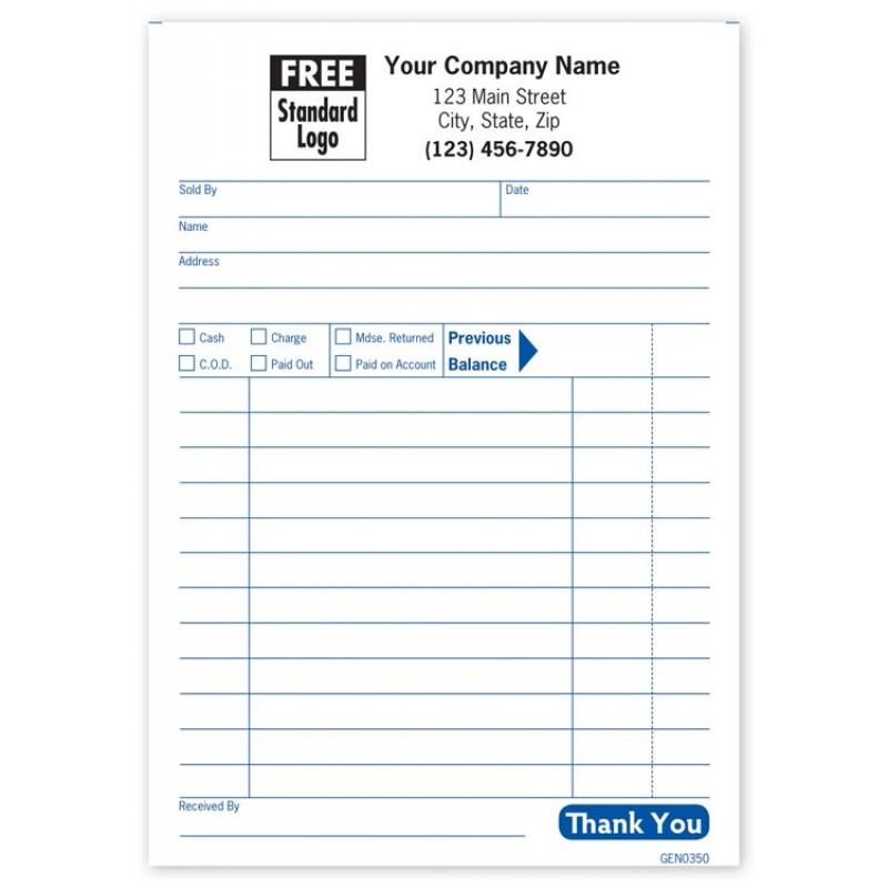 Padded General Sales Slips Forms