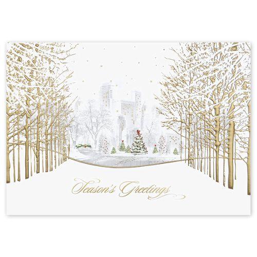 Cityscape Luster Holiday Cards
