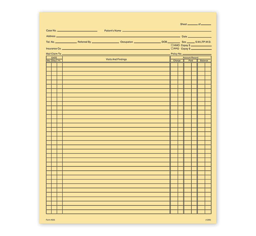 General Patient Exam Records Folder Style