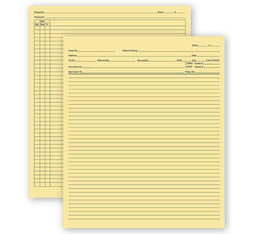 General Patient Exam Records Folder W/O Account Record