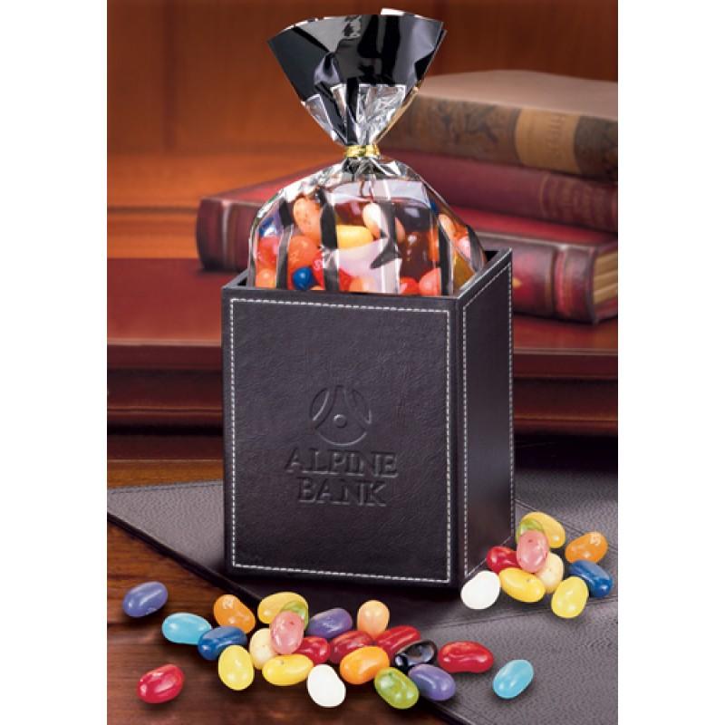 Debossed Faux Leather Pen & Pencil Cup with Peanuts