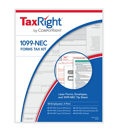 ComplyRight 1099-NEC 4 Part Kit w/Envelopes (50 Employees)