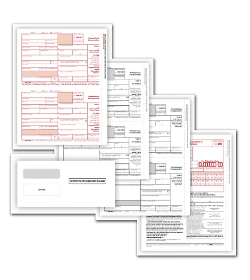 ComplyRight 1099-NEC 4 Part Kit w/Envelopes (25 Employees)