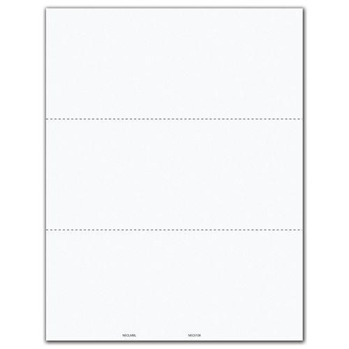 Bulk Laser 1099 NEC Blank Copy Backer Sheet 2UP S/B 3UP