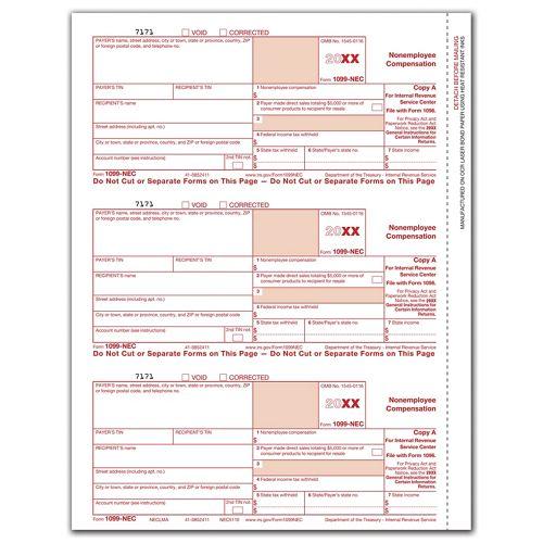 Bulk Laser 1099 NEC Federal Copy A