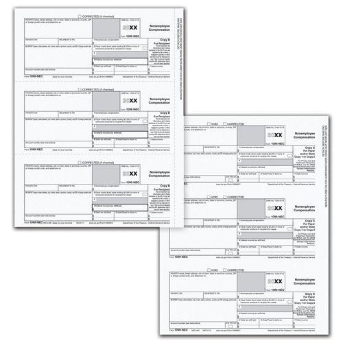Laser 1099-NEC 2UP S/B 3UP 3 Parts w/Electronic Filing