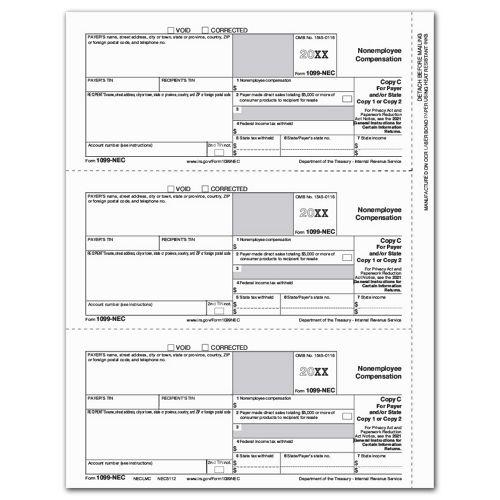 Laser 1099-NEC Payer & State Copy C