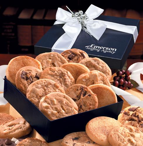 Navy Gift Box With Gourmet Cookie Assortment