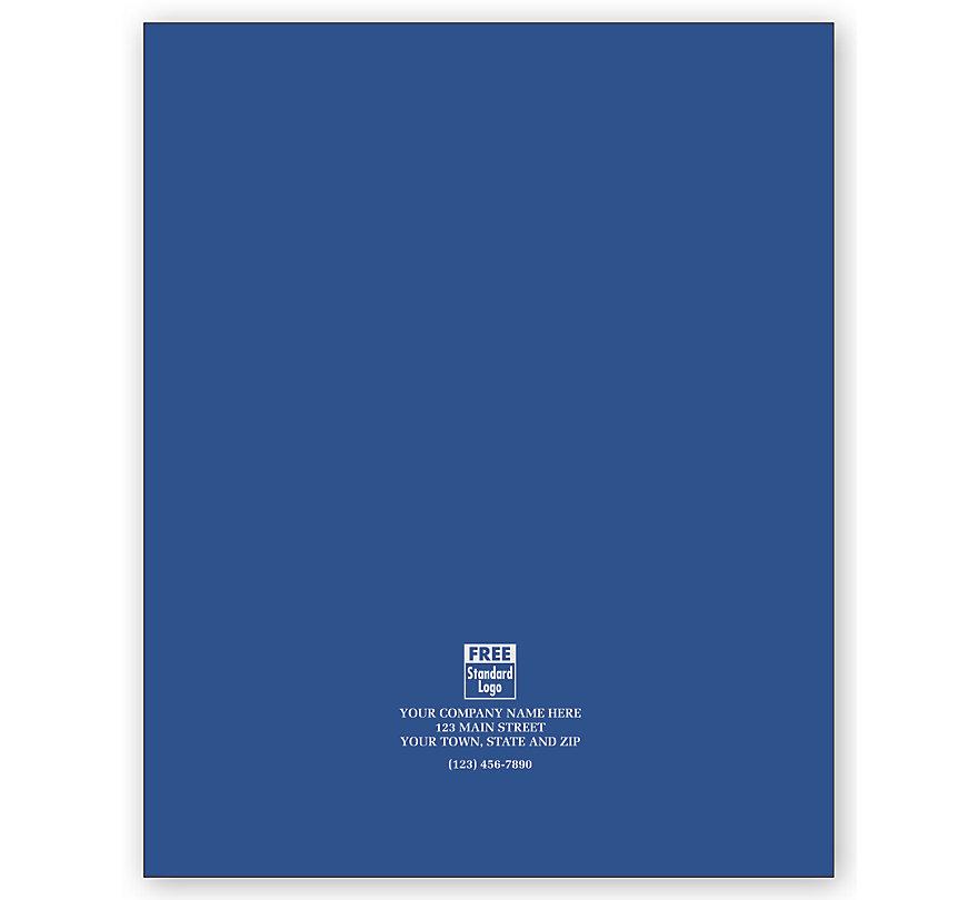 Branded Reinforced Presentation Folders, Continuous Pocket