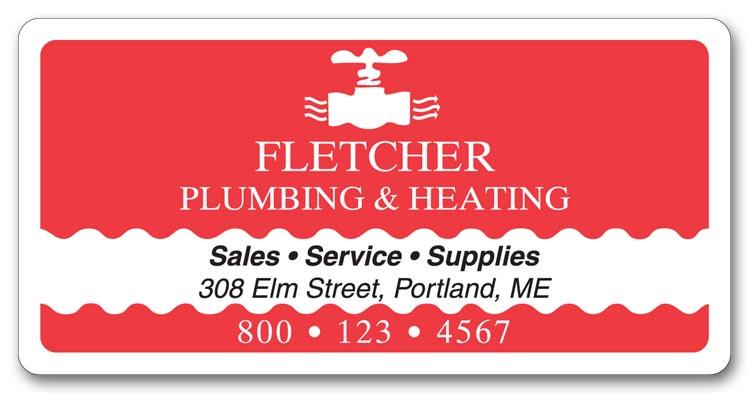 Rectangle Red Company Address Paper Label