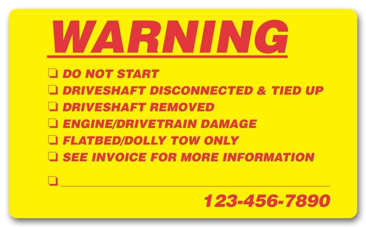Customized Warning Company Labels