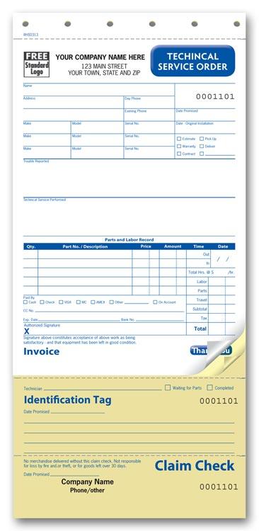 Technical Service Carbonless Business Forms