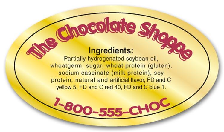 Polyester Oval Ink Colored Labels