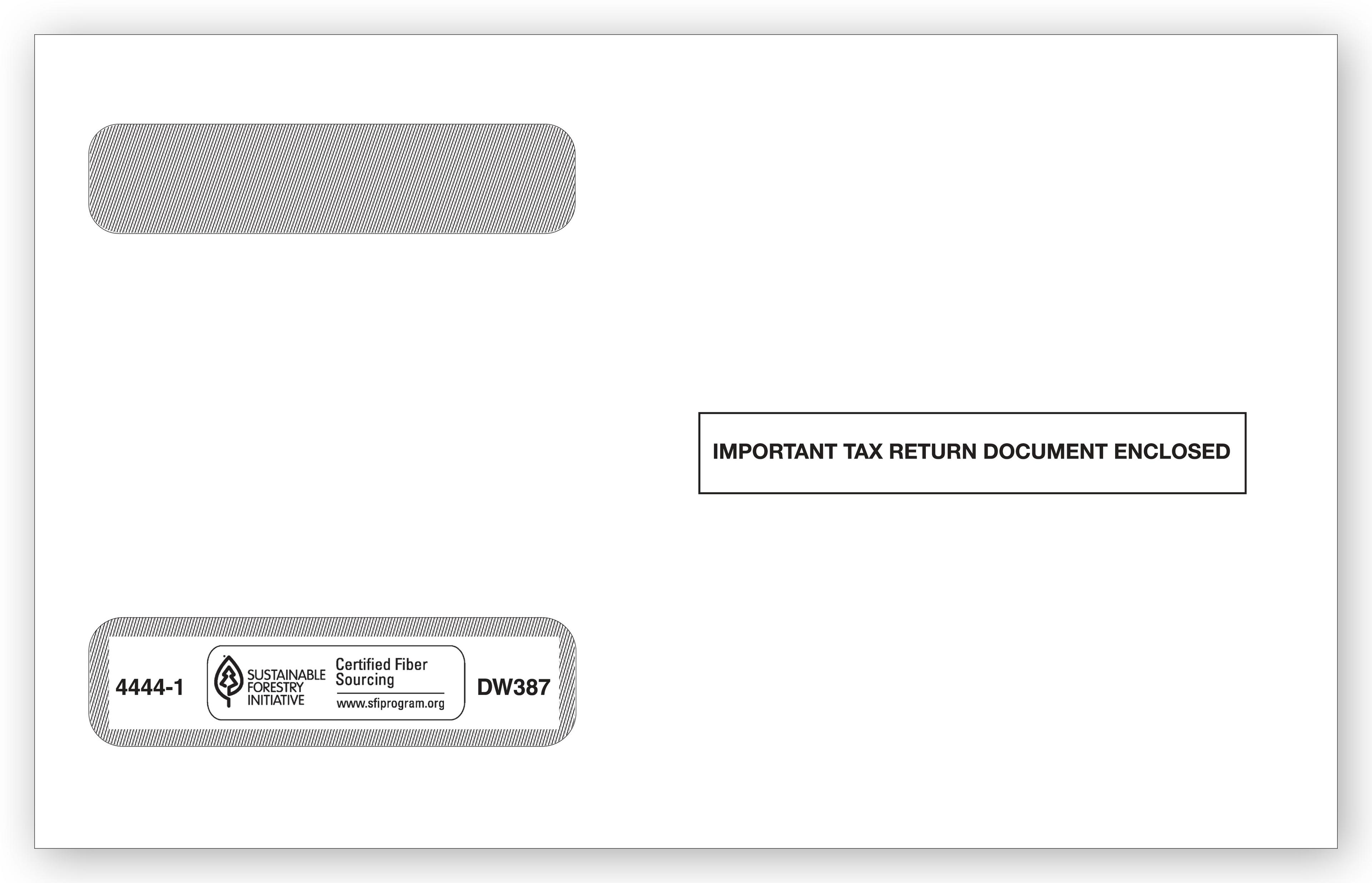 4 Up Horizontal Laser W 2 Double Window Envelope