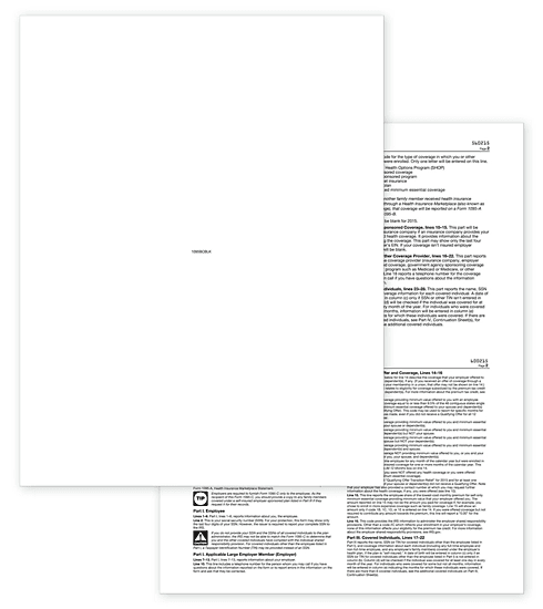 Laser Blank ACA Form 1095 w/Backer
