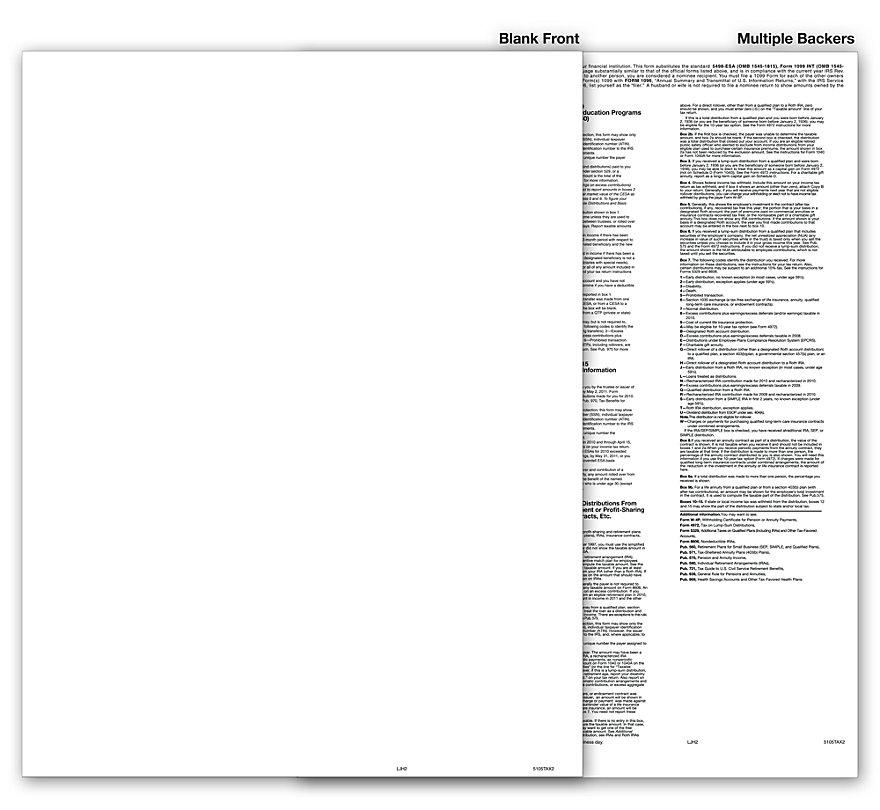 Laser 1099 BLANK with Multiple Backers, Bulk