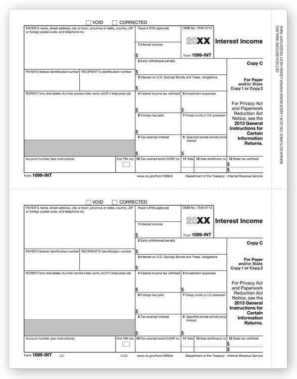 Laser 1099 INT Income, State Copy C