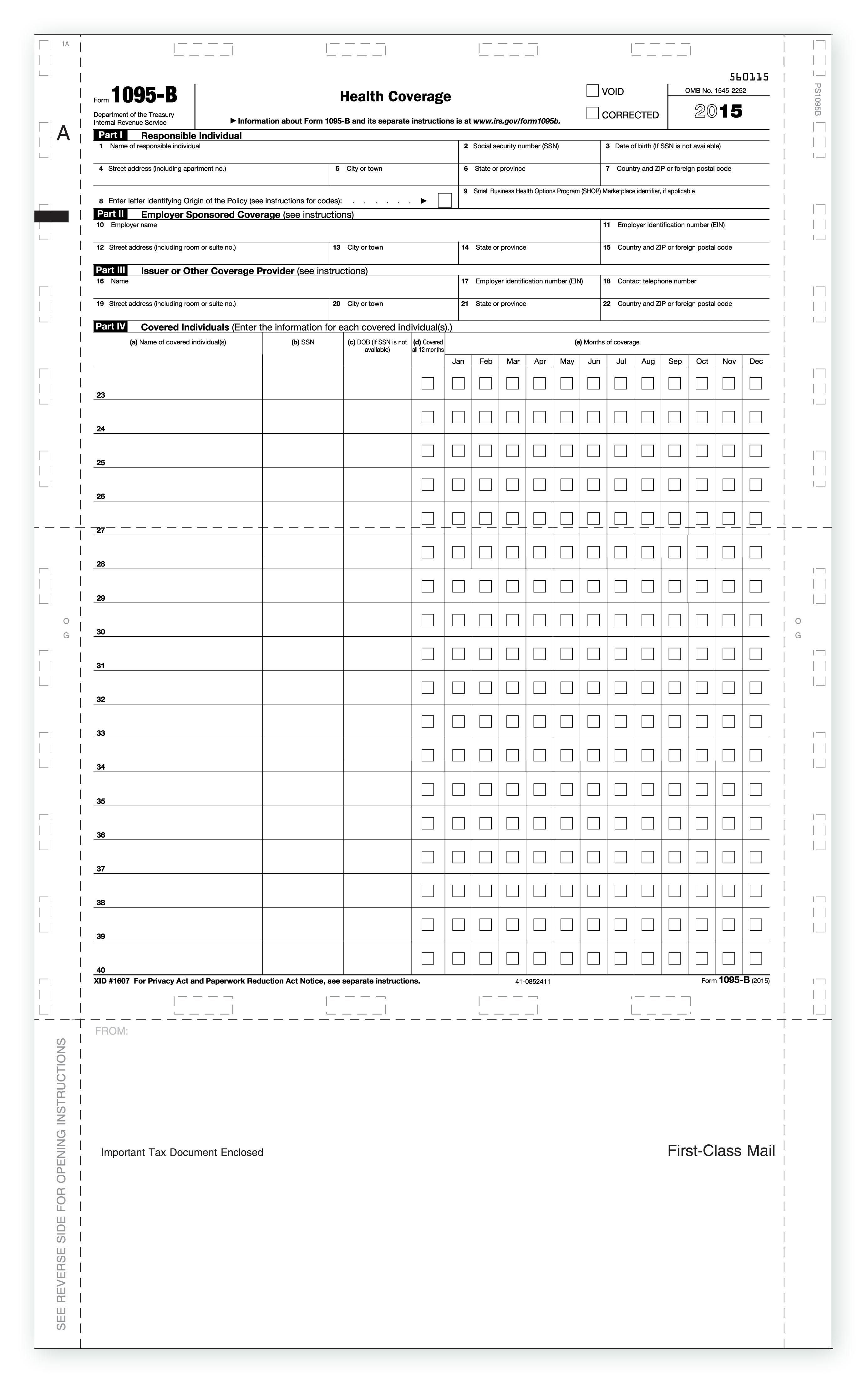 Pressure Seal 1095-B Health Coverage
