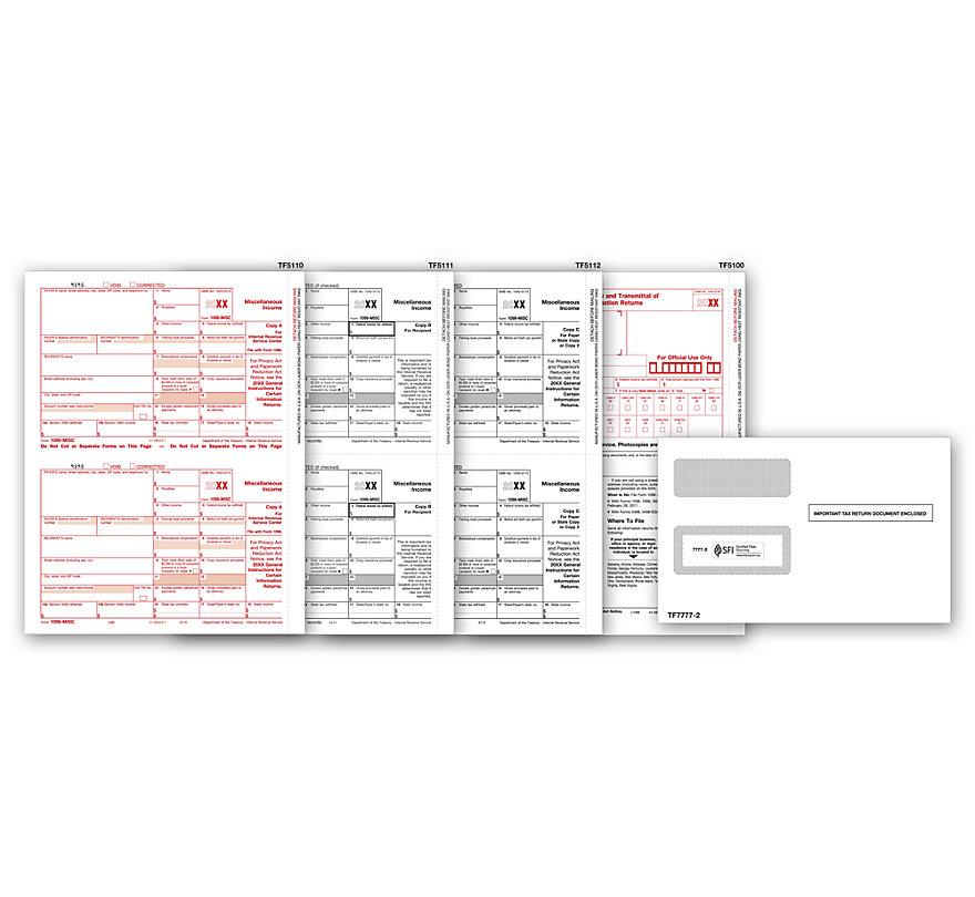 Laser 1099 MISC Income Set & Envelope Kit, 4 part