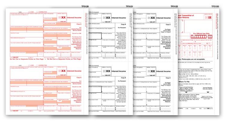 Laser 1099 INT Income Set, 4 part