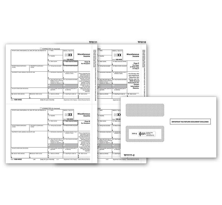 Laser 1099 MISC Electronic Filing Set & Envelope Kit