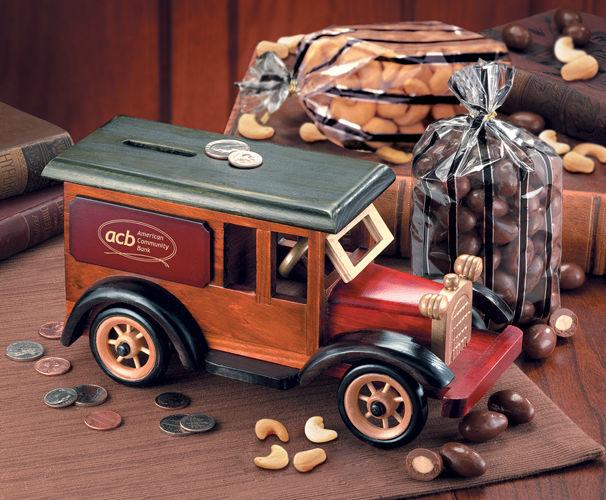 TR4820 , 1939 Armored Car Bank with Chocolate Almonds & Extra Fancy Jumbo Cashews