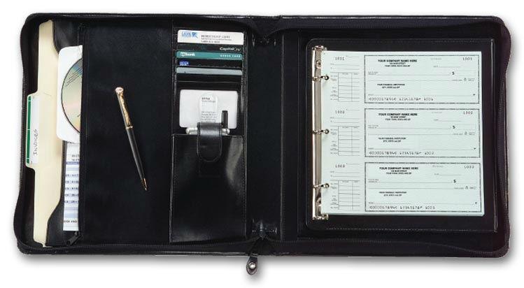 3-Ring Deskbook Check Portfolio