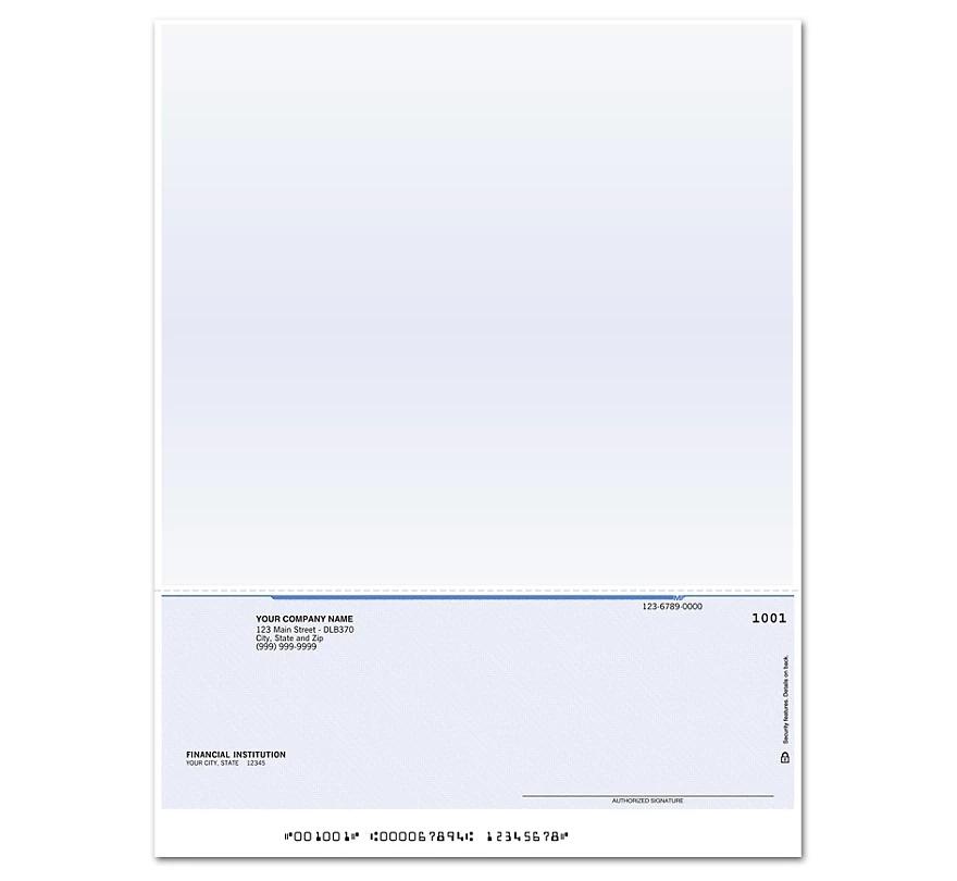 Laser Bottom Payroll Check, Unformatted 7.5" Voucher