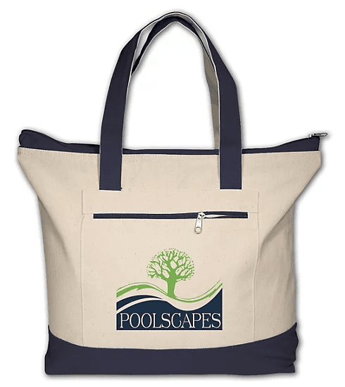 Logo Zippered Cotton Boat Tote