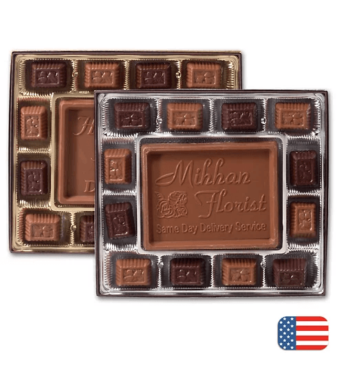 Personalized Solid Milk Chocolate Gift Box - 10 oz.