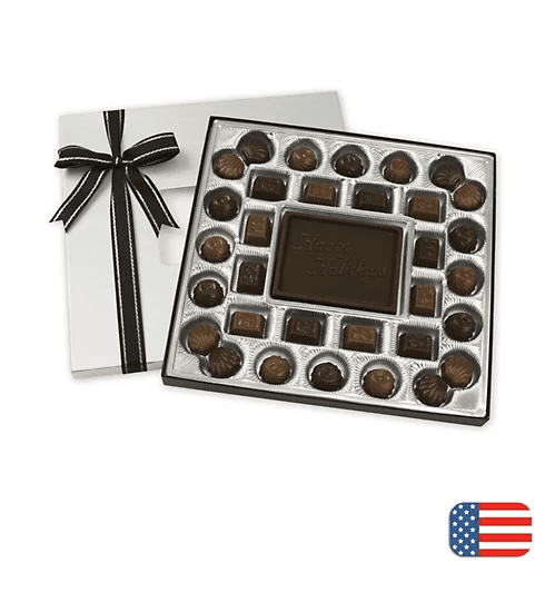 Personalized Solid Dark Chocolate Gift Box - 20 oz.