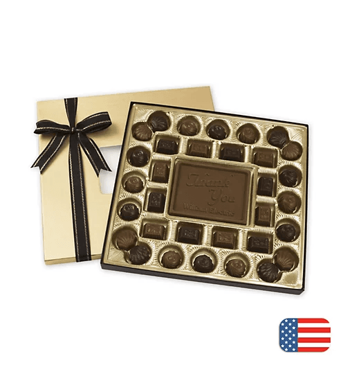 Corporate Solid Milk Chocolate Gift Box - 20 oz.