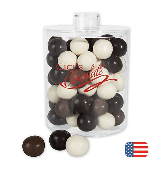 Branded Acrylic Cylinder Jar with Malt Balls
