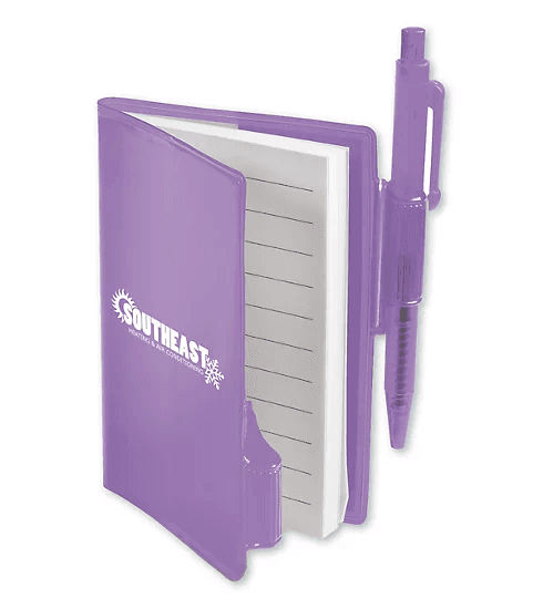 Branded Clear-View Mini Notebook With Pen