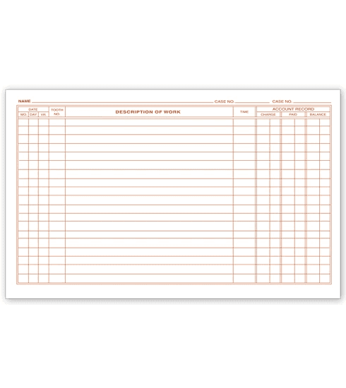 Dental Continuation Exam Records,2 Sided, Card Style