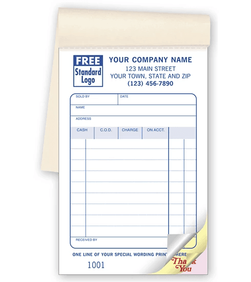 Carbonless Extra Wording Sales Books