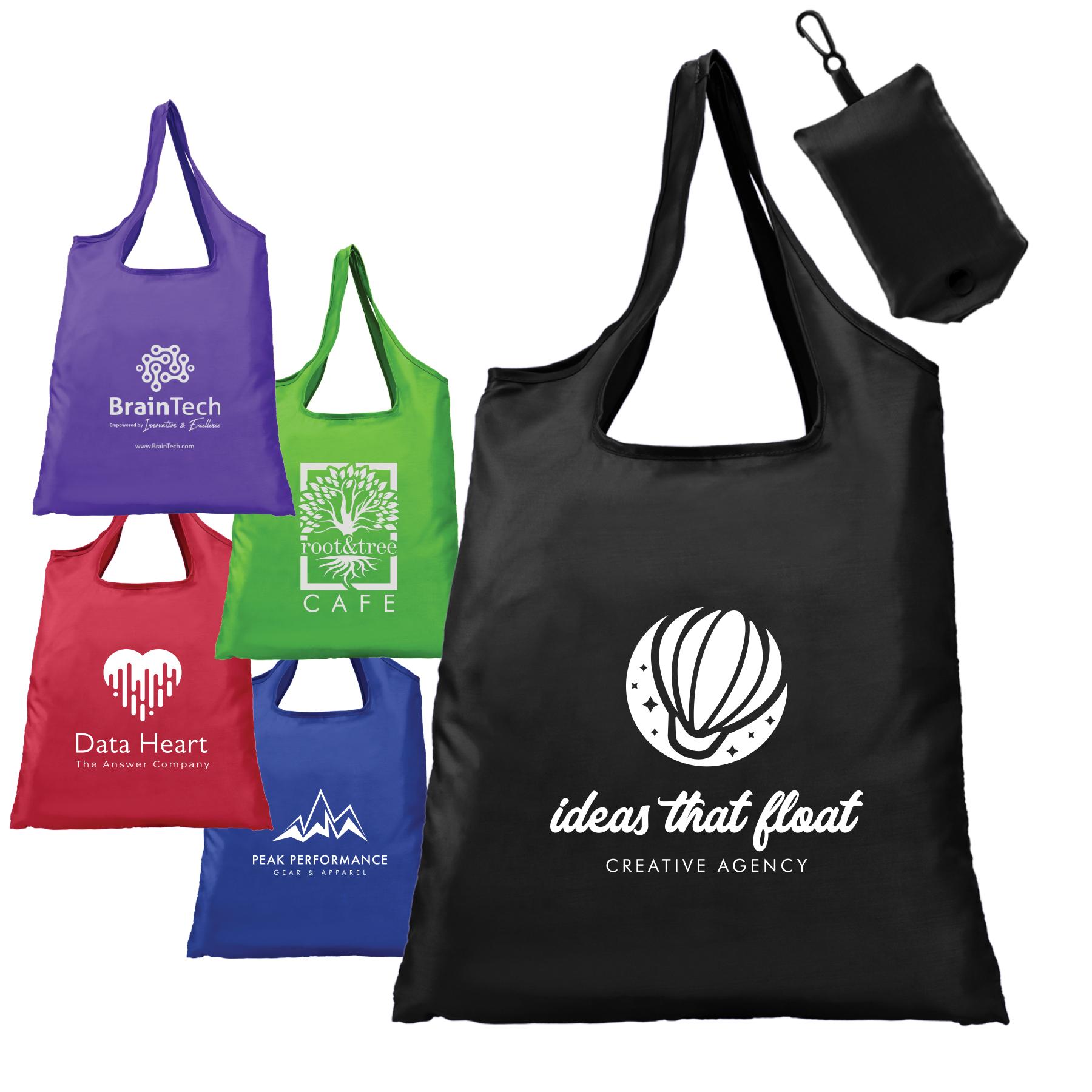 Santorini Foldaway Shopping Tote Bag - 210D Polyester