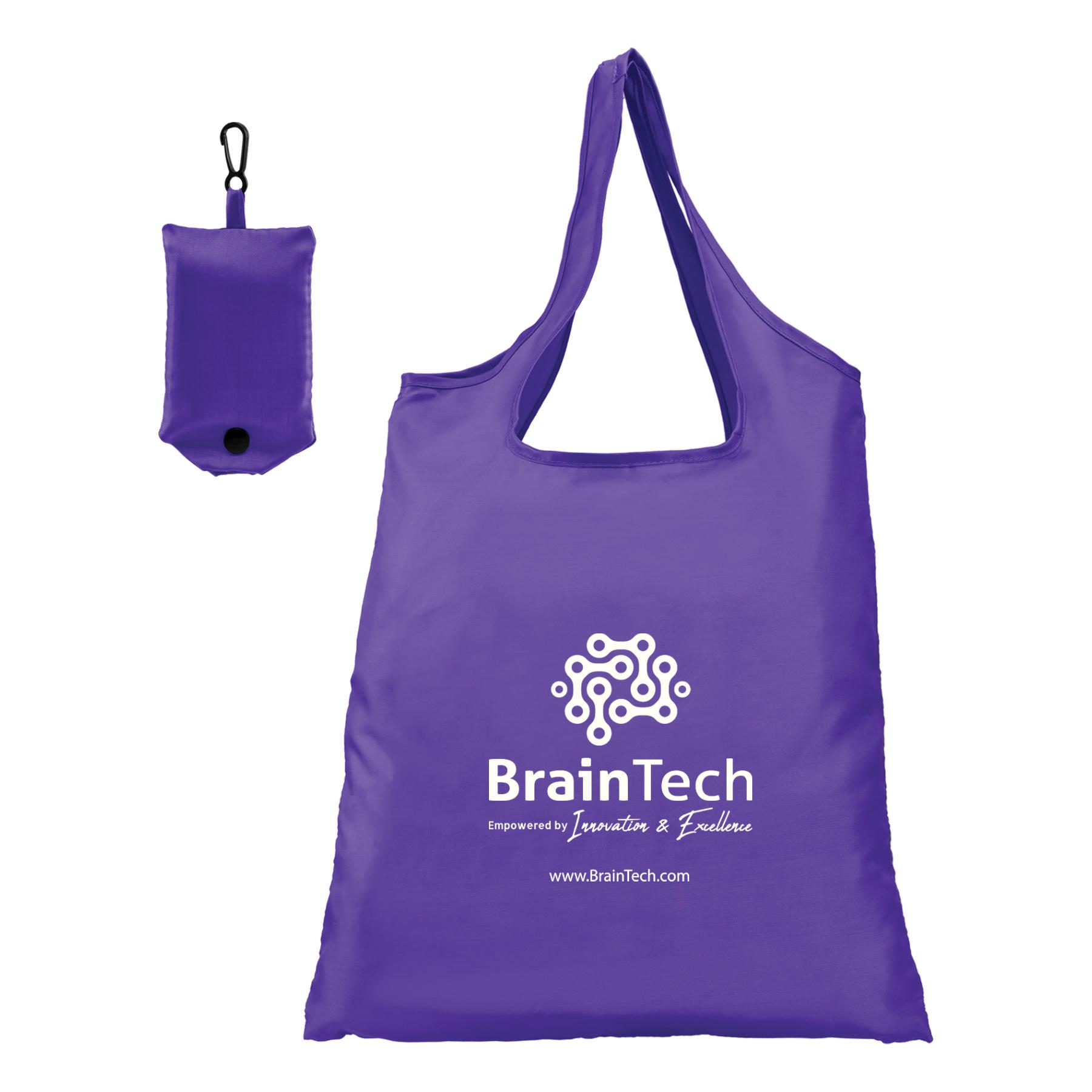 Santorini Foldaway Shopping Tote Bag - 210D Polyester