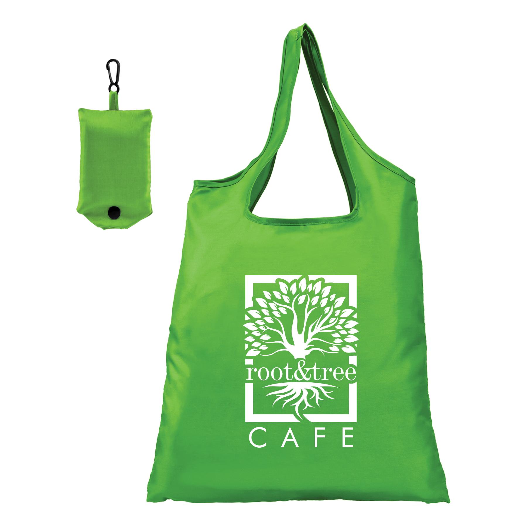 Santorini Foldaway Shopping Tote Bag - 210D Polyester