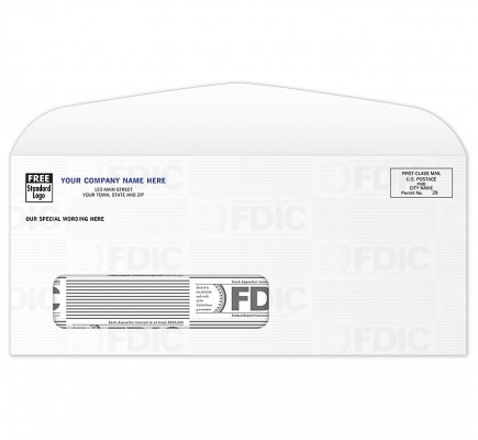 24# White FDIC Tint #10 Window Envelope 