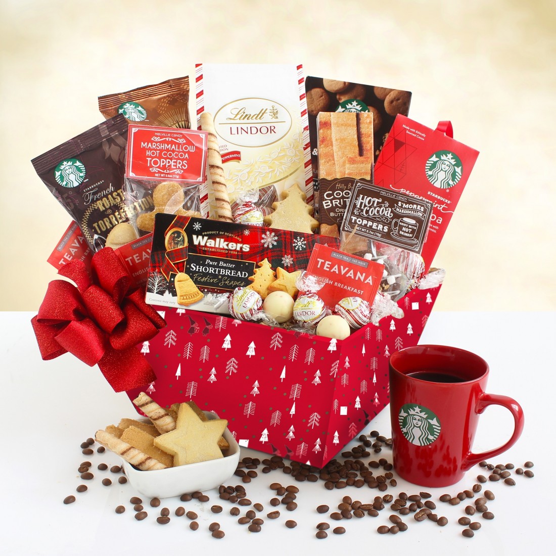 A Starbucks Christmas Morning Food Gift Basket 5296 At Print EZ.
