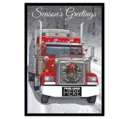 Big Rig Wreath Transportation Holiday Logo Cards 