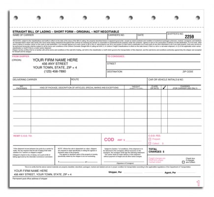 Bill of Lading Forms 