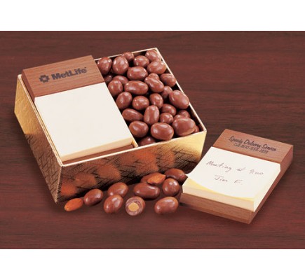 Black Walnut Post-it® Note Holder with Almonds   