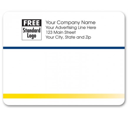 Blue & Yellow Rectangular Mailing Label 