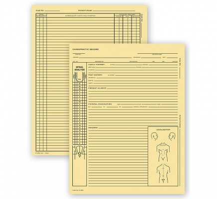 Chiropractic Exam Records Spinal Diagram Card File Fold 
