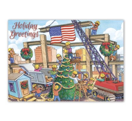 Christmas Crane Contractor & Builder Holiday Cards 