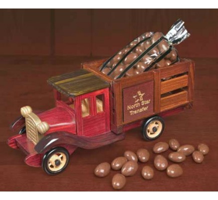 Classic Wooden 1925 Stake Truck with Milk Chocolate Covered Almonds 