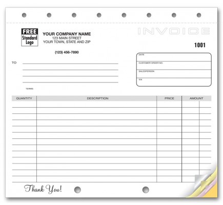 Compact Carbonless Custom Invoices 