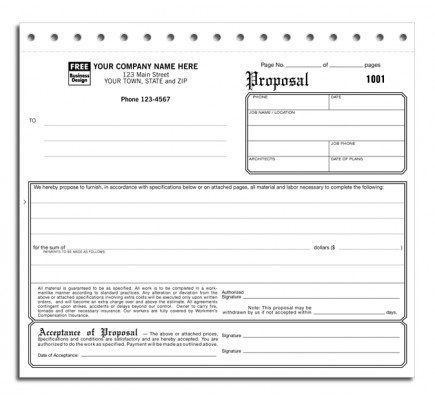 Compact Triplicate Proposal Forms 